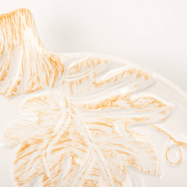 White Ceramic Pumpkin Plate