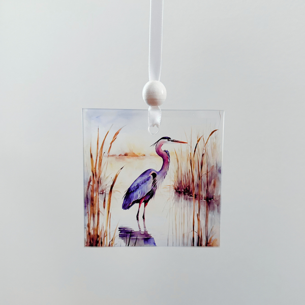 Blue Heron Window Charm