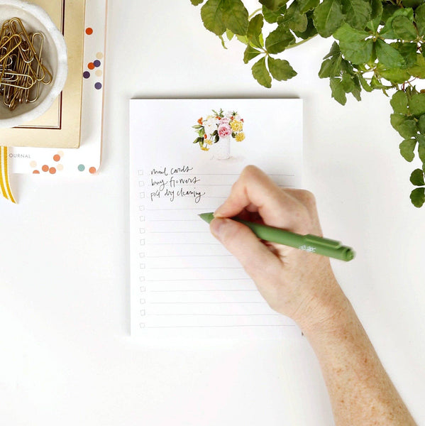 Checklist notepad: Hobnail bouquet