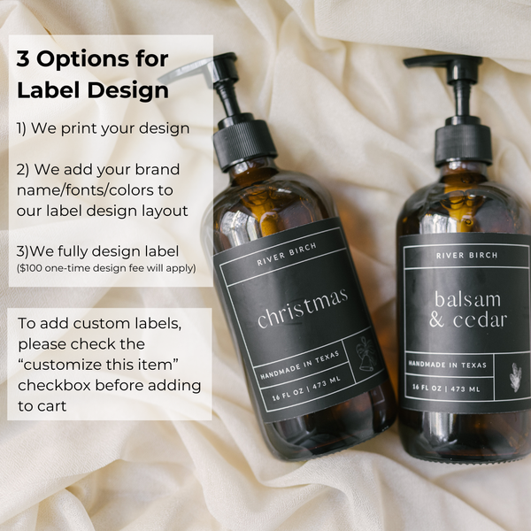 16oz Amber Hand Soap Unlabeled for Private Label - Brandless: Coconut Bourbon