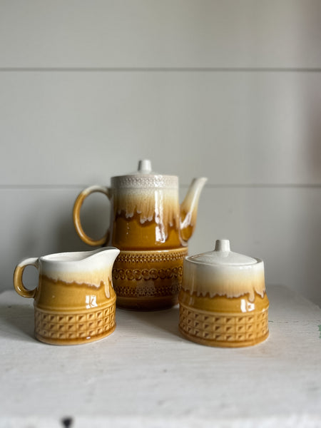 Amber Drip Glazed Coffee Set