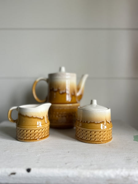Amber Drip Glazed Coffee Set