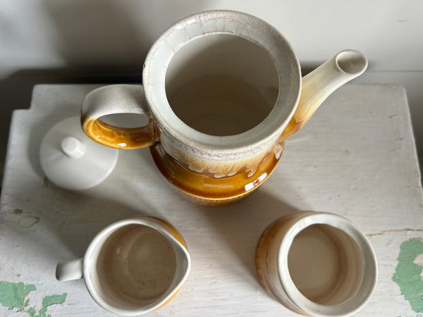 Amber Drip Glazed Coffee Set