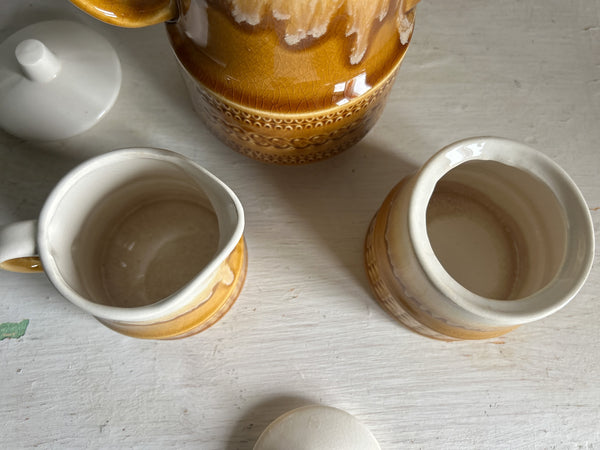 Amber Drip Glazed Coffee Set