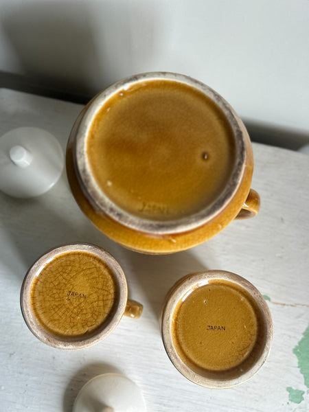 Amber Drip Glazed Coffee Set