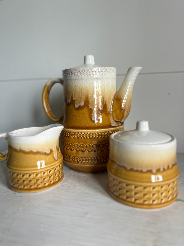 Amber Drip Glazed Coffee Set