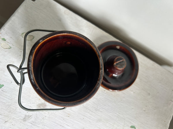 Glazed Stoneware Butter  Crock