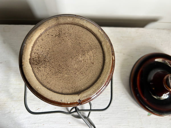 Glazed Stoneware Butter  Crock