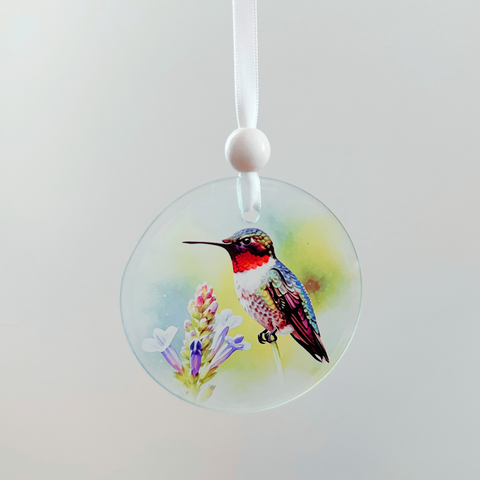 Ruby-throated Hummingbird Window Charm