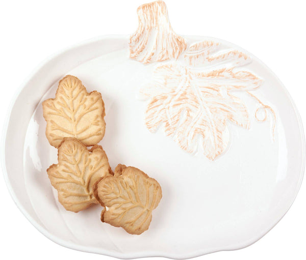 White Ceramic Pumpkin Plate