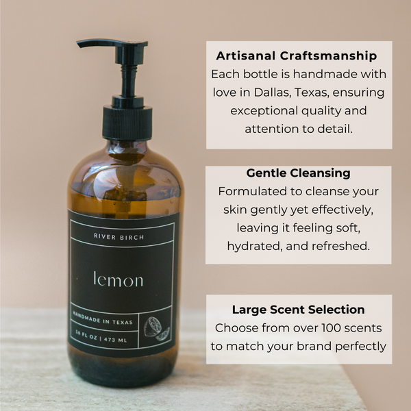 16oz Amber Hand Soap Unlabeled for Private Label - Brandless: Coconut Bourbon
