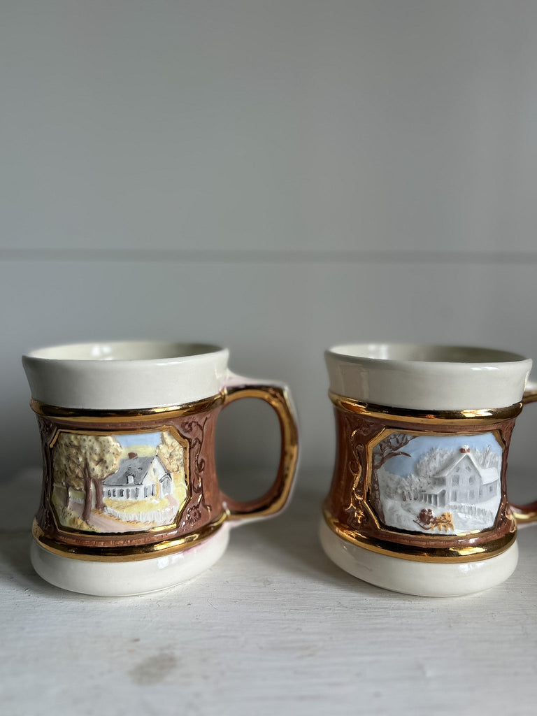 Handmade Pottery Mug Pair