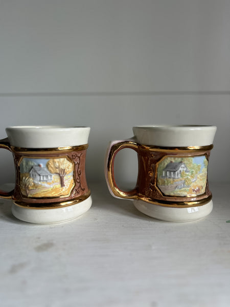 Handmade Pottery Mug Pair
