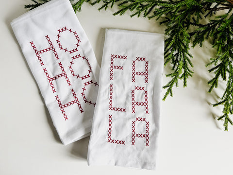 ho ho ho fa la la guest towel set
