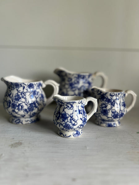 Blue and White Pitcher Set