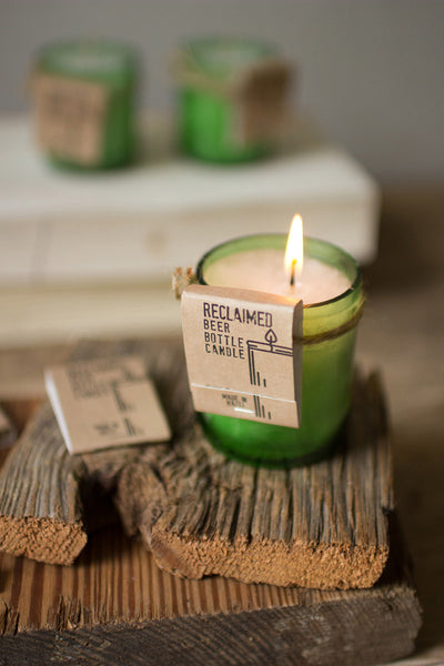 Recycled Beer Bottle Candle