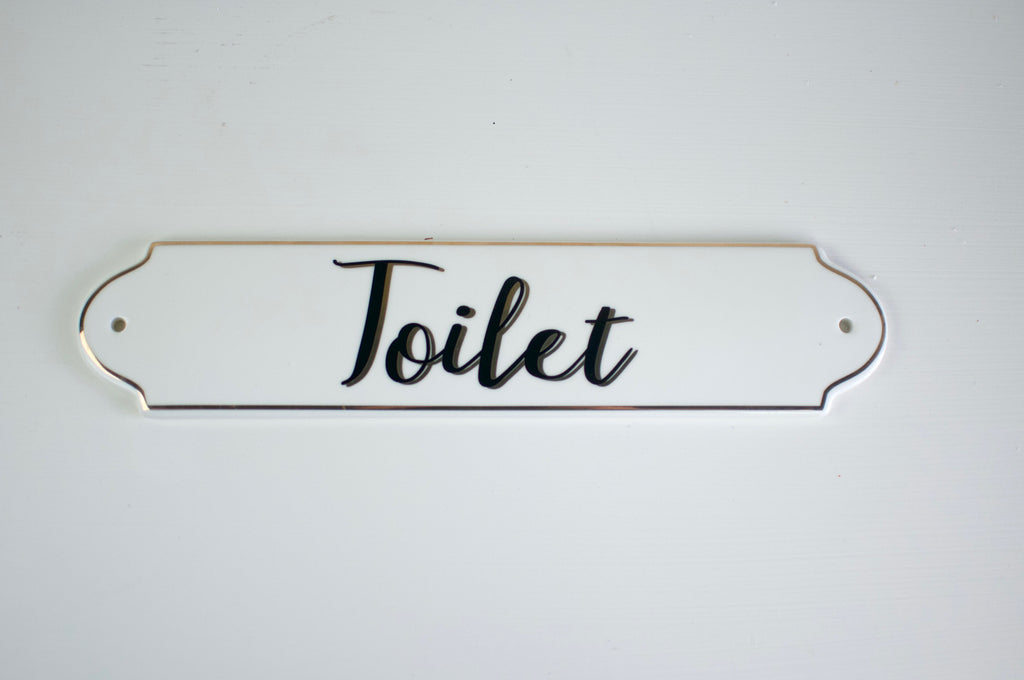 Stoneware Toilet Sign