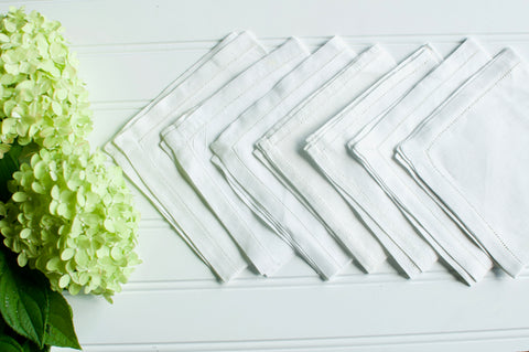 White Hemstitch Vintage Napkin