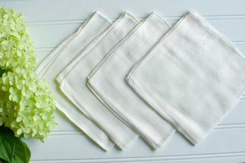 Cream Fancy Pattern Vintage Napkin
