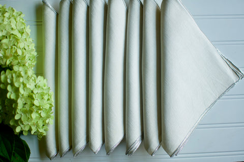 Silver Hem Vintage Napkin