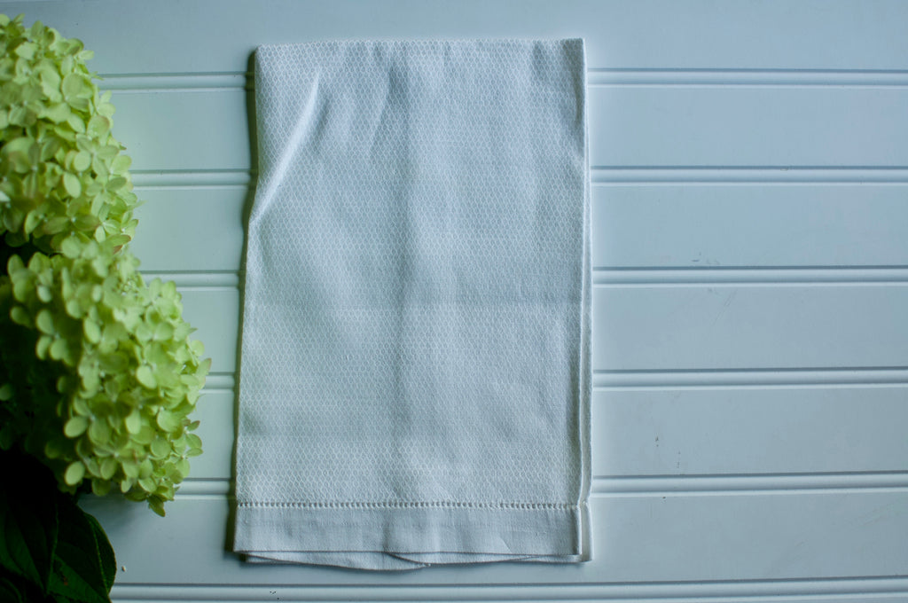 Hemstitched Vintage Hand Towel Pair