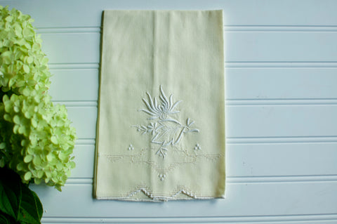 Butter Yellow Vintage Hand Towel