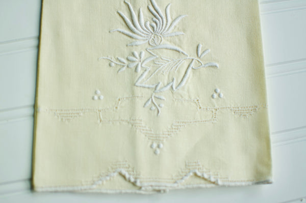 Butter Yellow Vintage Hand Towel
