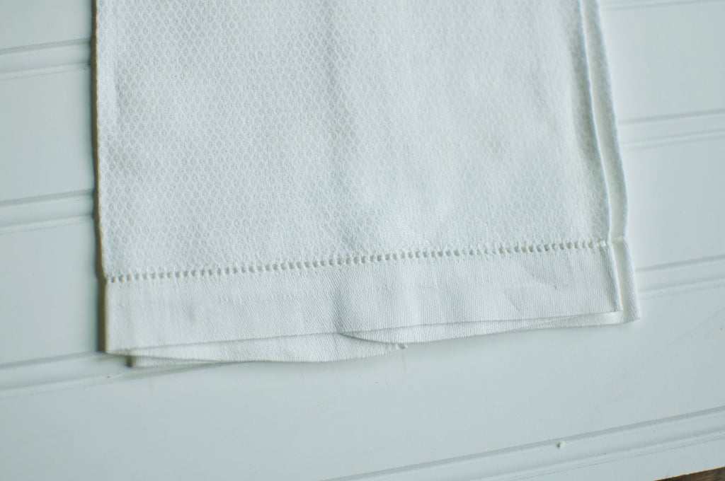 White Hemstitch Vintage Towel