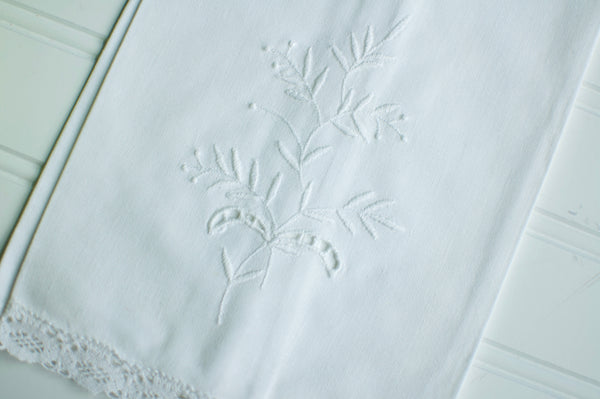 White on White Vintage Hand Towel