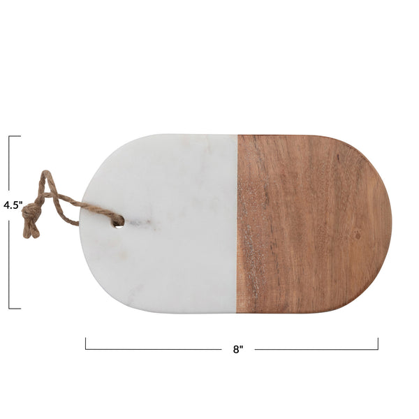 Marble + Wood Cutting Board