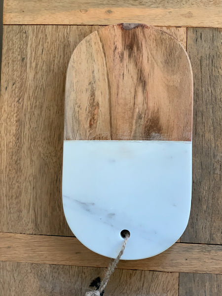 Marble + Wood Cutting Board